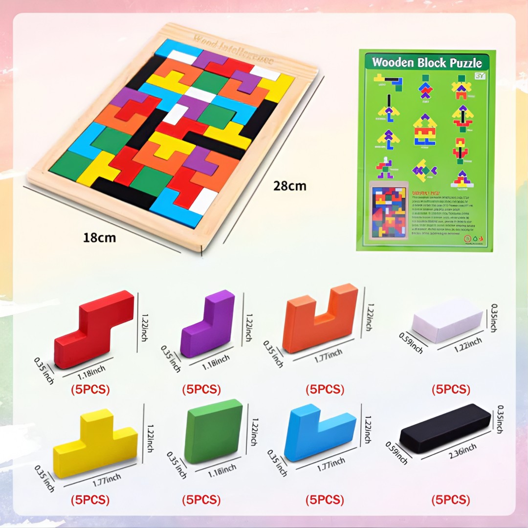 đ§© Montessori Tetris 3Dâą â Quebra-Cabeça Educativo de Madeira