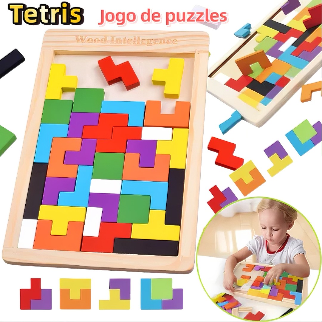 đ§© Montessori Tetris 3Dâą â Quebra-Cabeça Educativo de Madeira