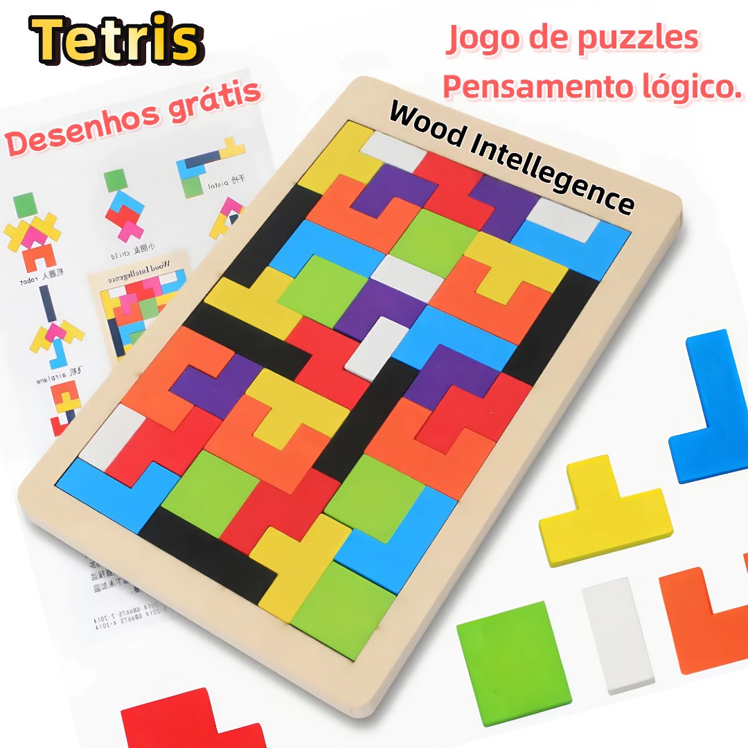 đ§© Montessori Tetris 3Dâą â Quebra-Cabeça Educativo de Madeira
