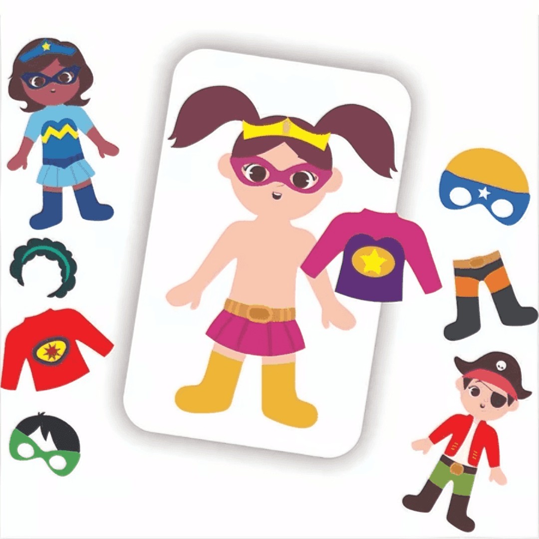 🧩 Jogo Me Vista™ – Brinquedo Educativo em Madeira para Estimular o Aprendizado Infantil